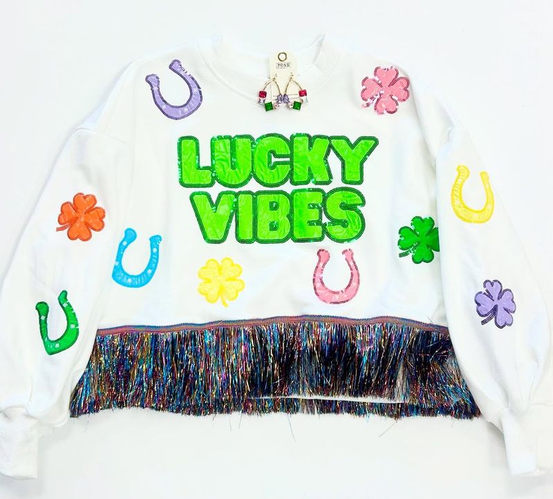 Lucky Vibes Fringe Sweatshirt