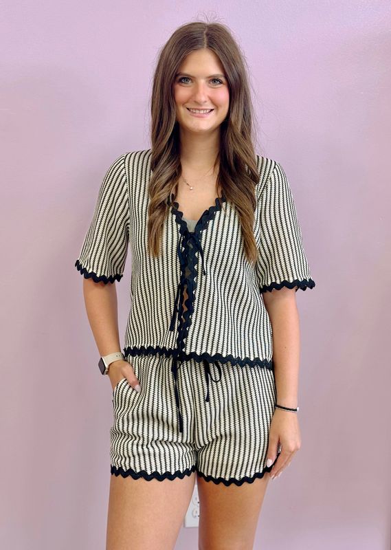 Striped Ric Rac Short Set