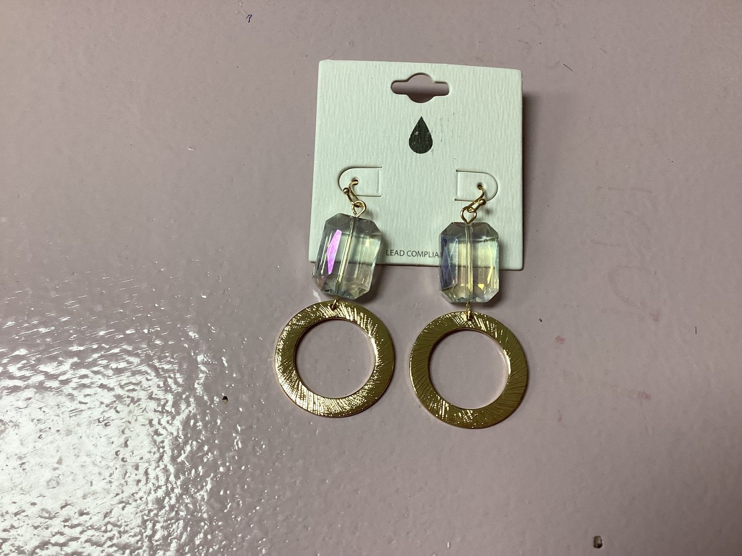 Clear Gold Dangle