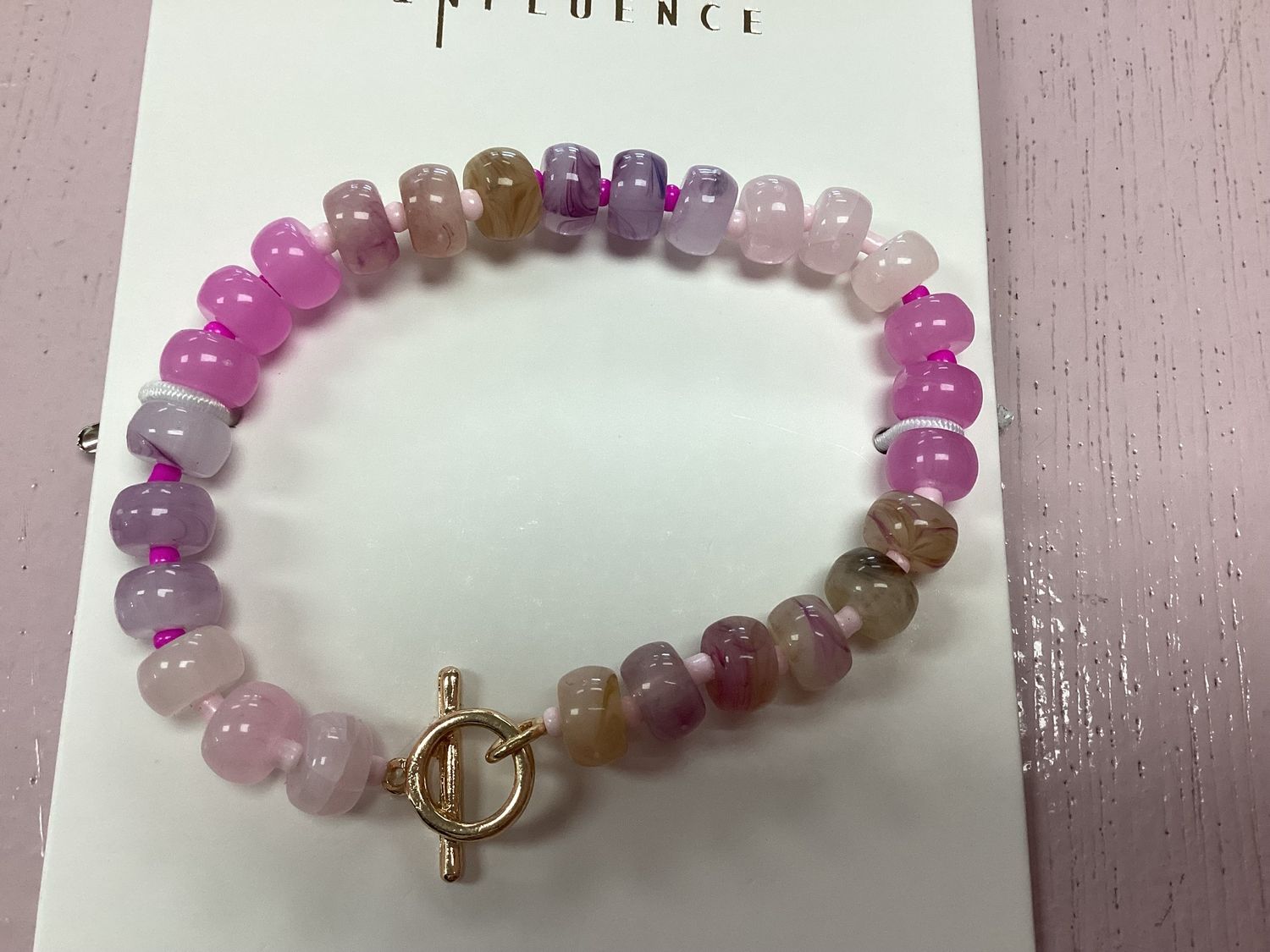 Pink Multi Beaded Bracelet