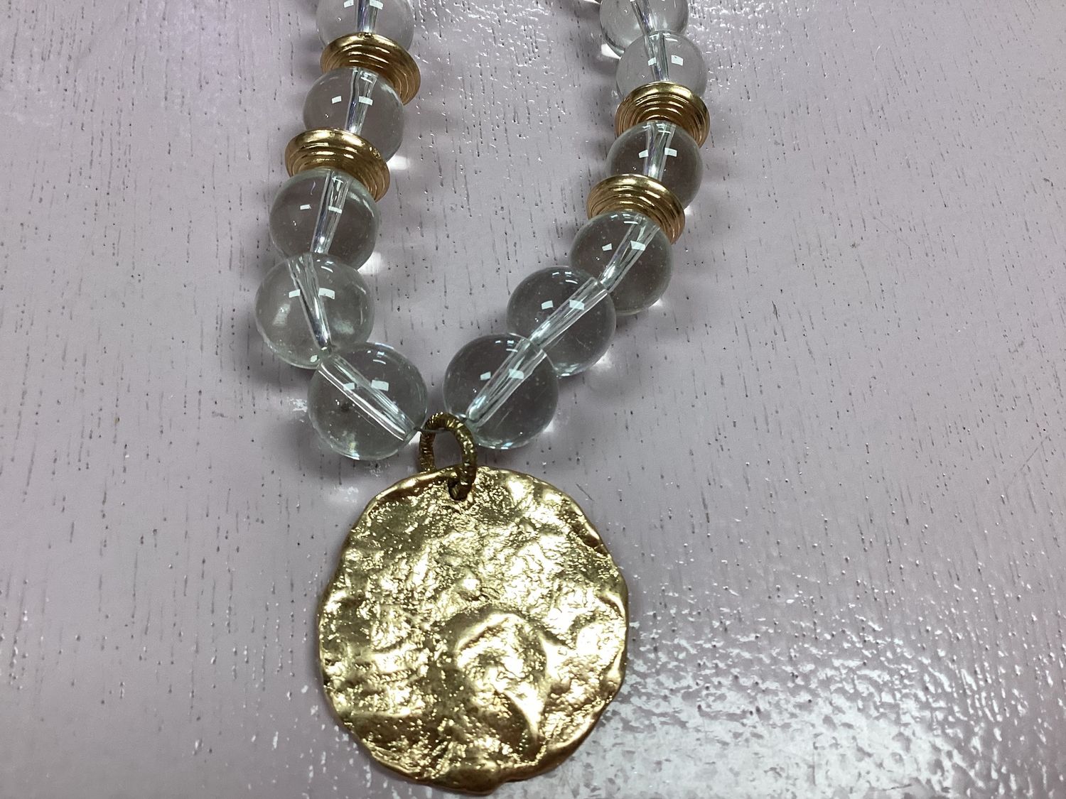 Matte Gold Crystal Necklace