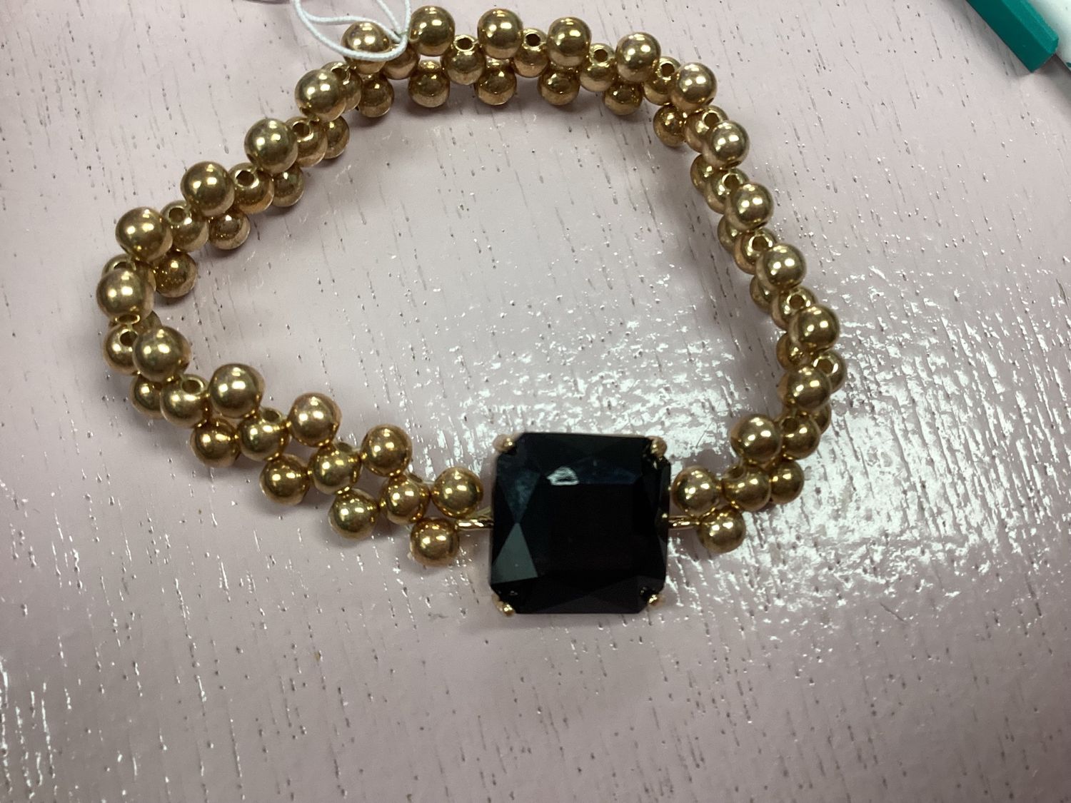 Black Crystal Stretchy Bracelet