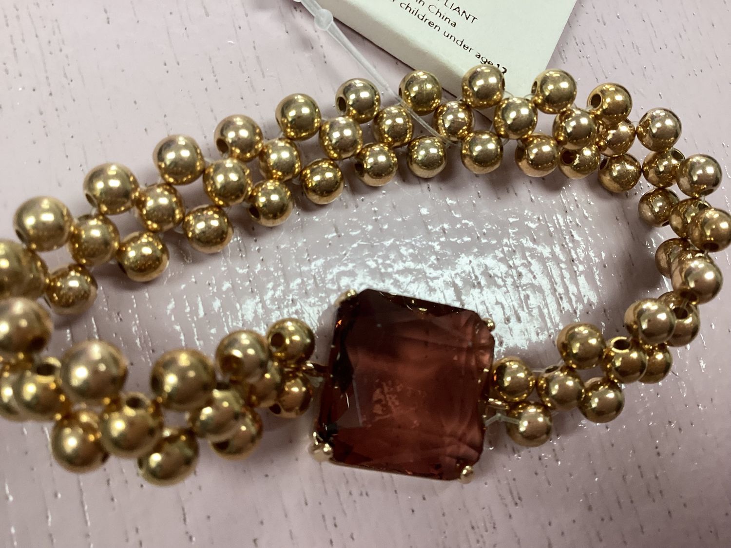Brown Crystal Stretchy Bracelet
