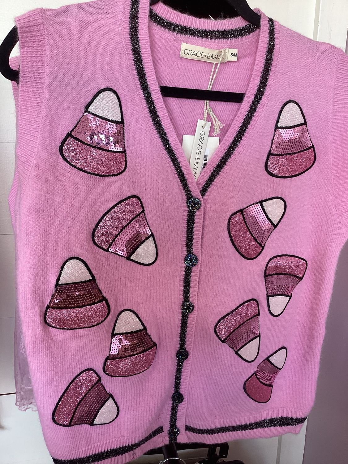 Glitter Candy Corn Sweater Vest