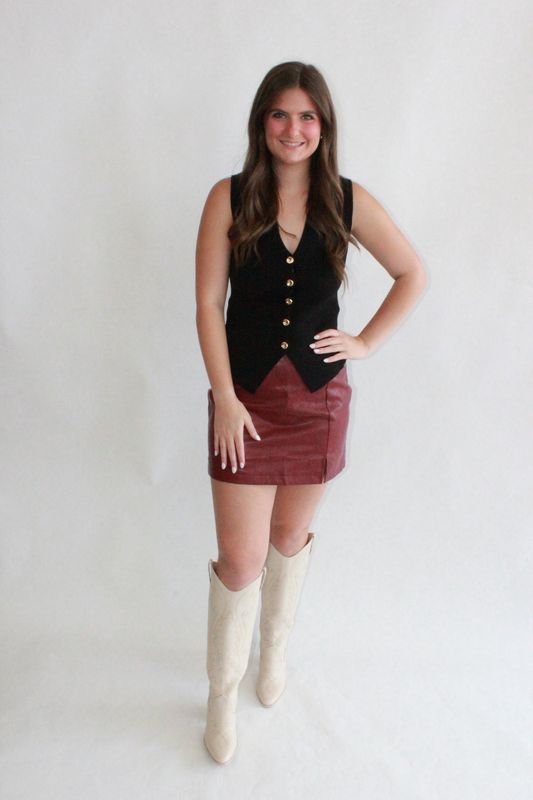 Karlie faux Leather Skirt