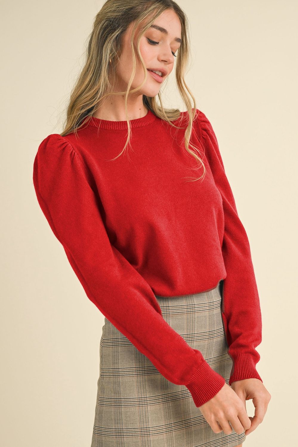 Milan Sweater Top In Red