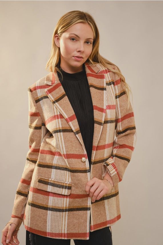 Jewel Plaid Blazer