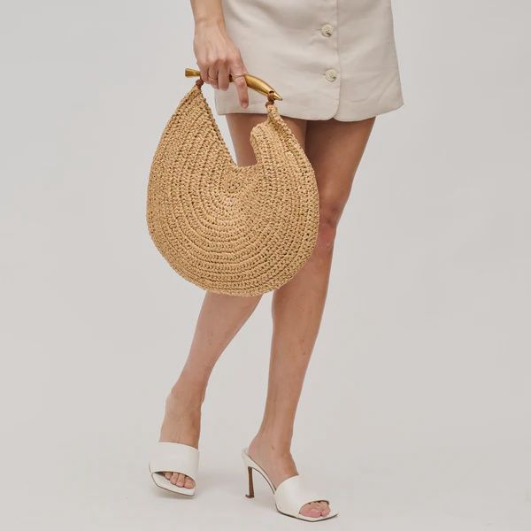 Brielle Circle Straw Crossbody Bag