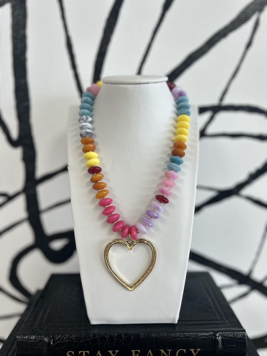Multi Beaded Heart Necklace