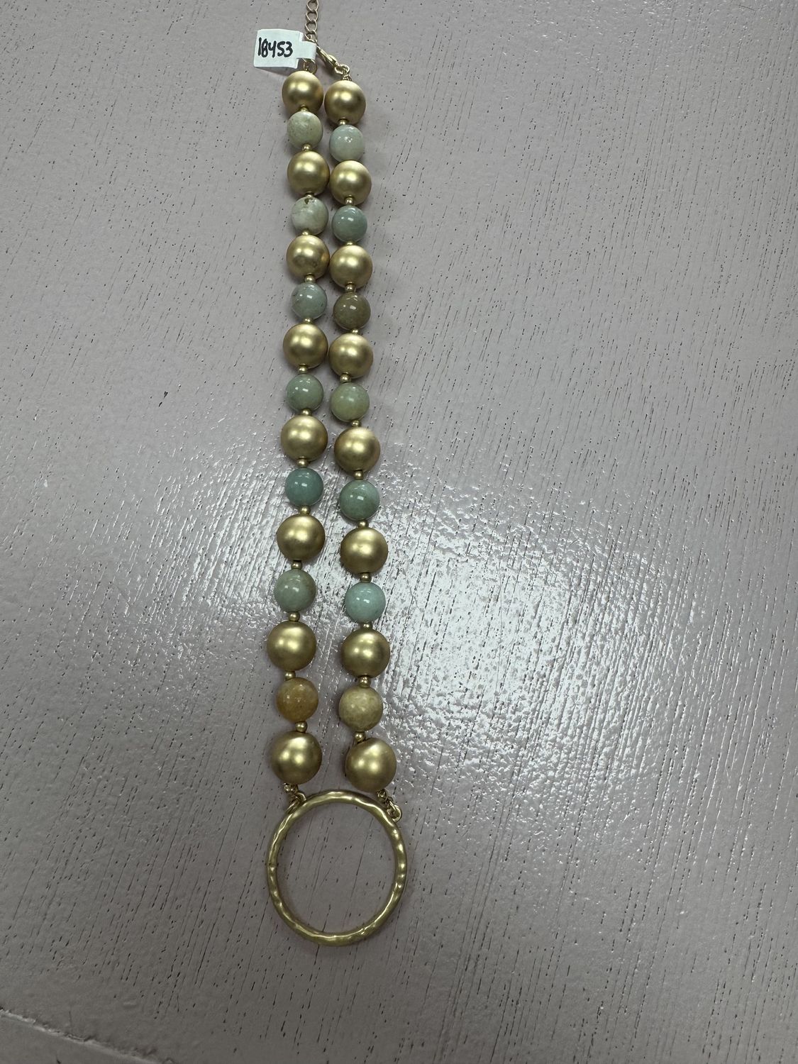 Circle Stone-Gold Ball Necklace