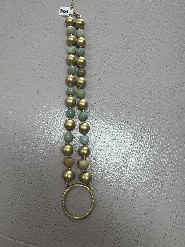 Circle Stone-Gold Ball Necklace