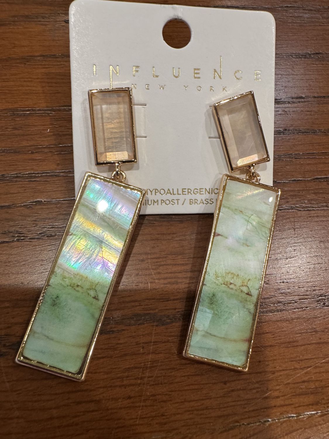 Mint Drop Bar Earring