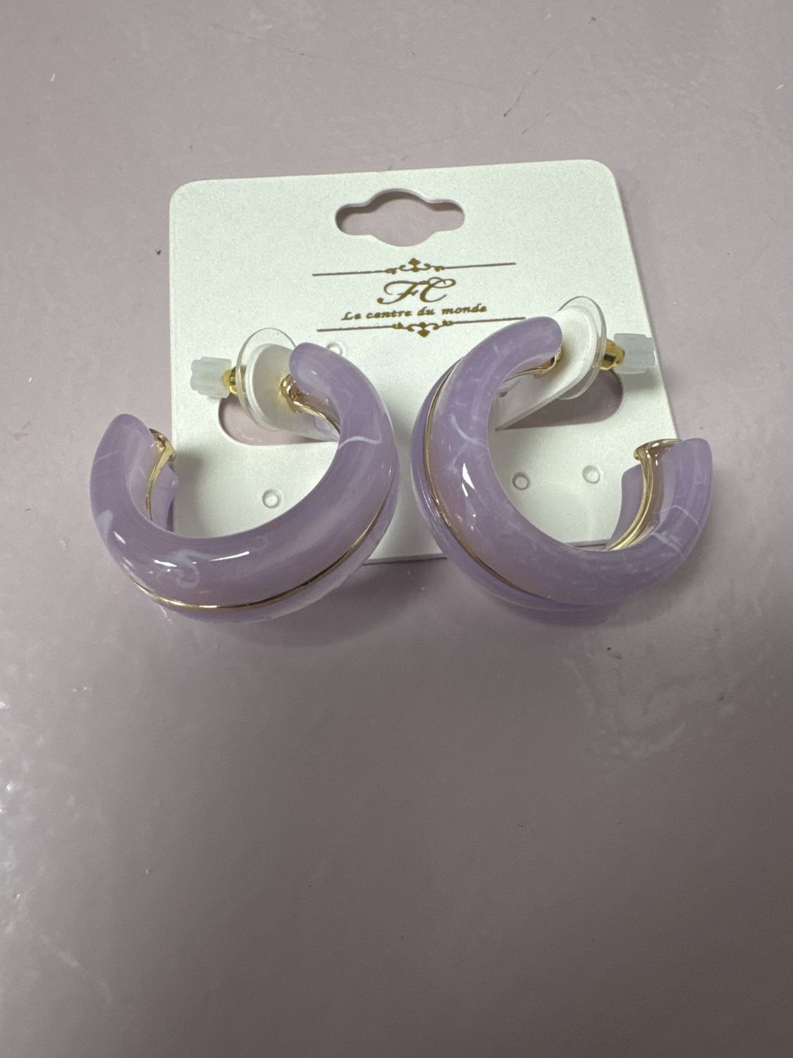 Lavender Marble Metal Hoop