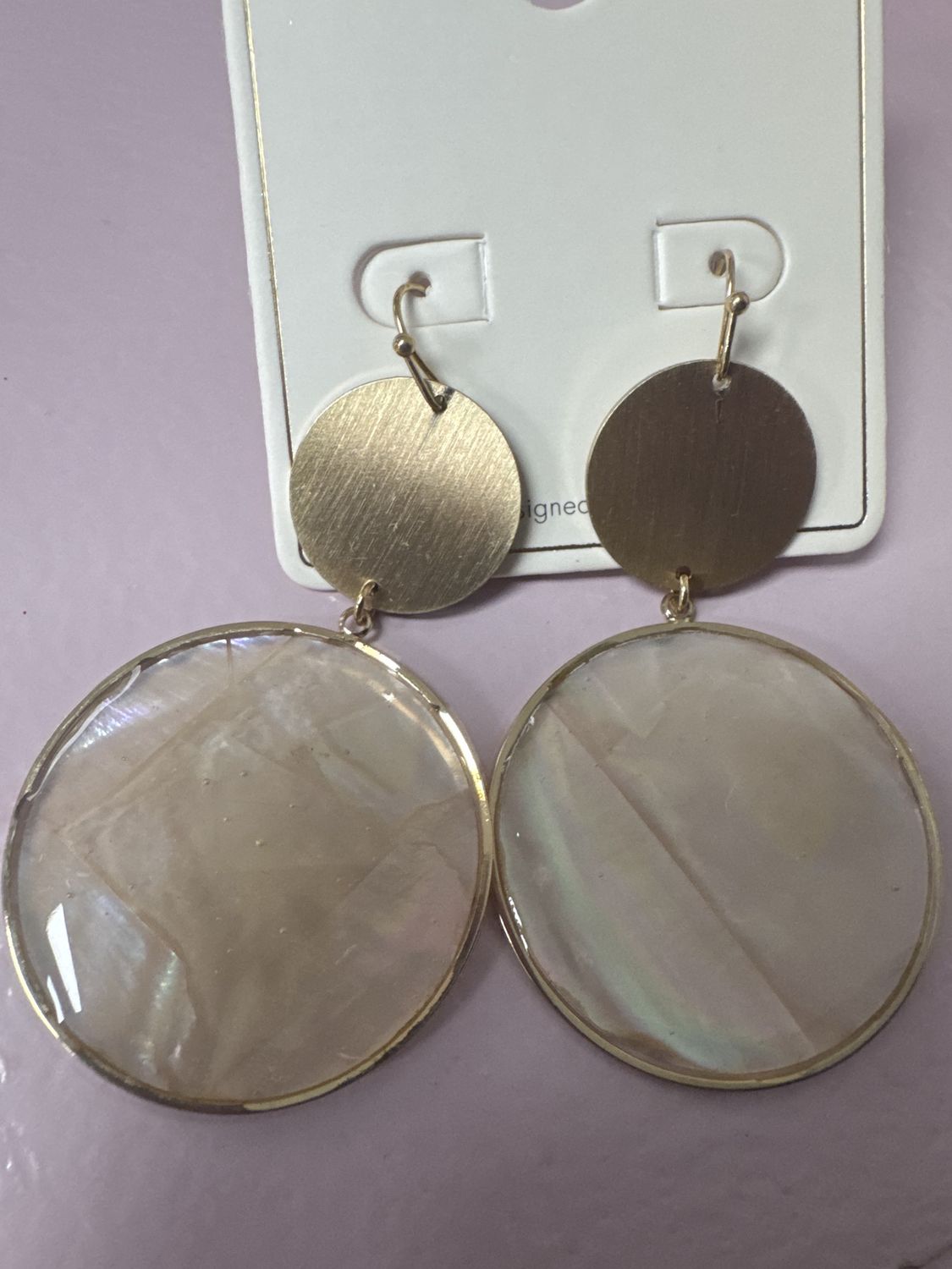 Matte Gold Disc Earring