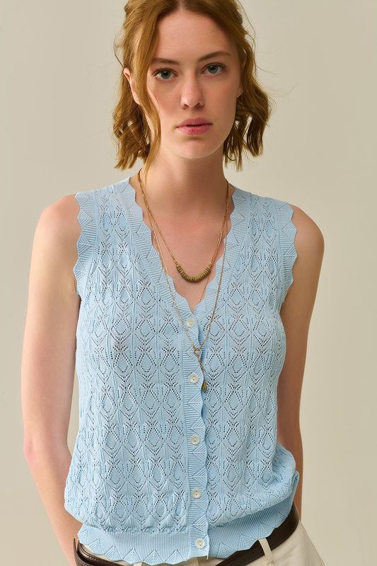 Mandi Pointelle Knitted Vest
