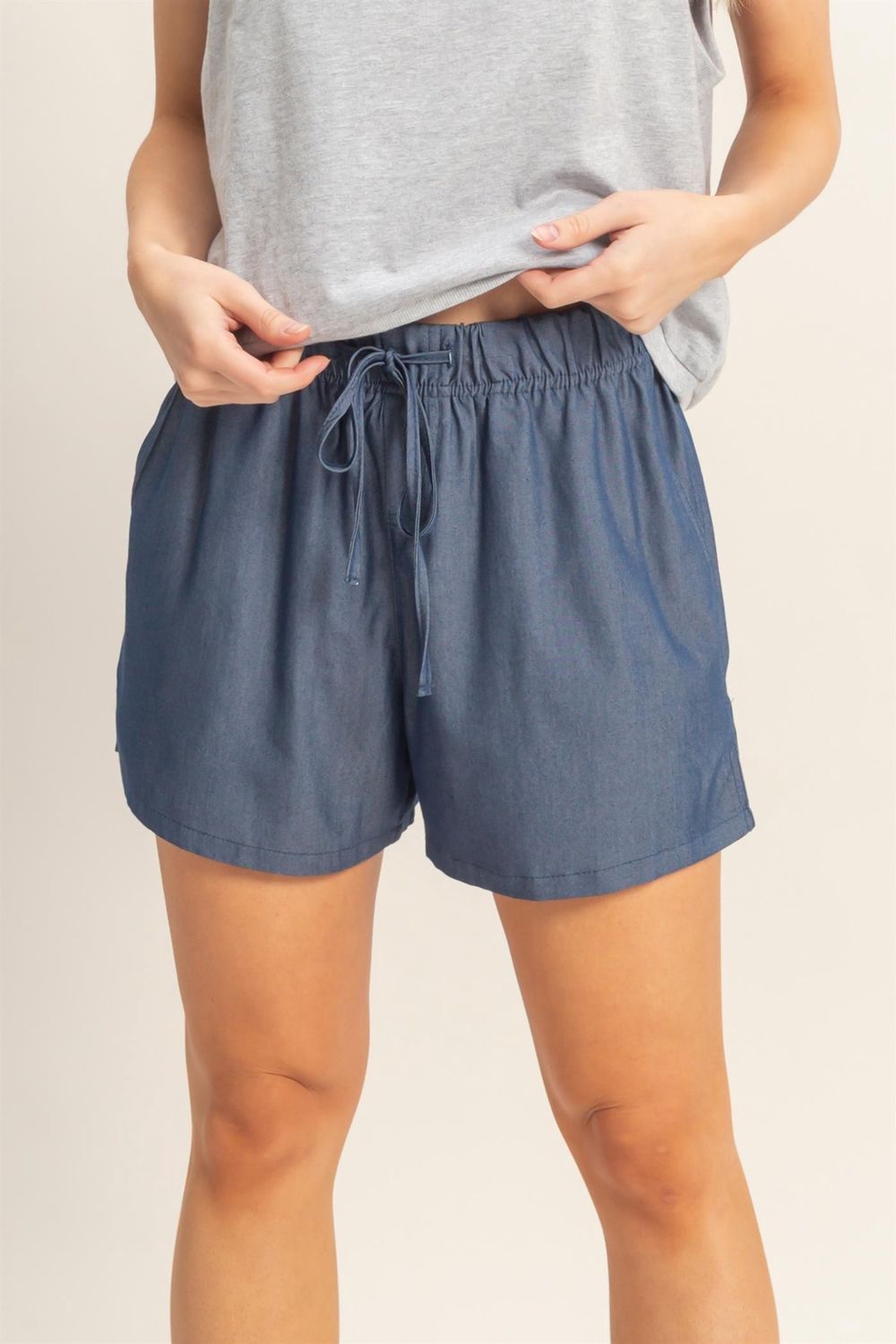Asher Drawstring Dark Denim Short