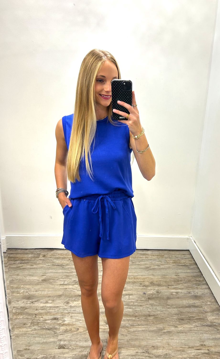 Michelle Scuba Short Set In Blue