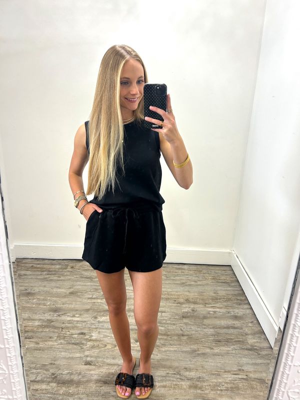 Michelle Scuba Short Set In Black