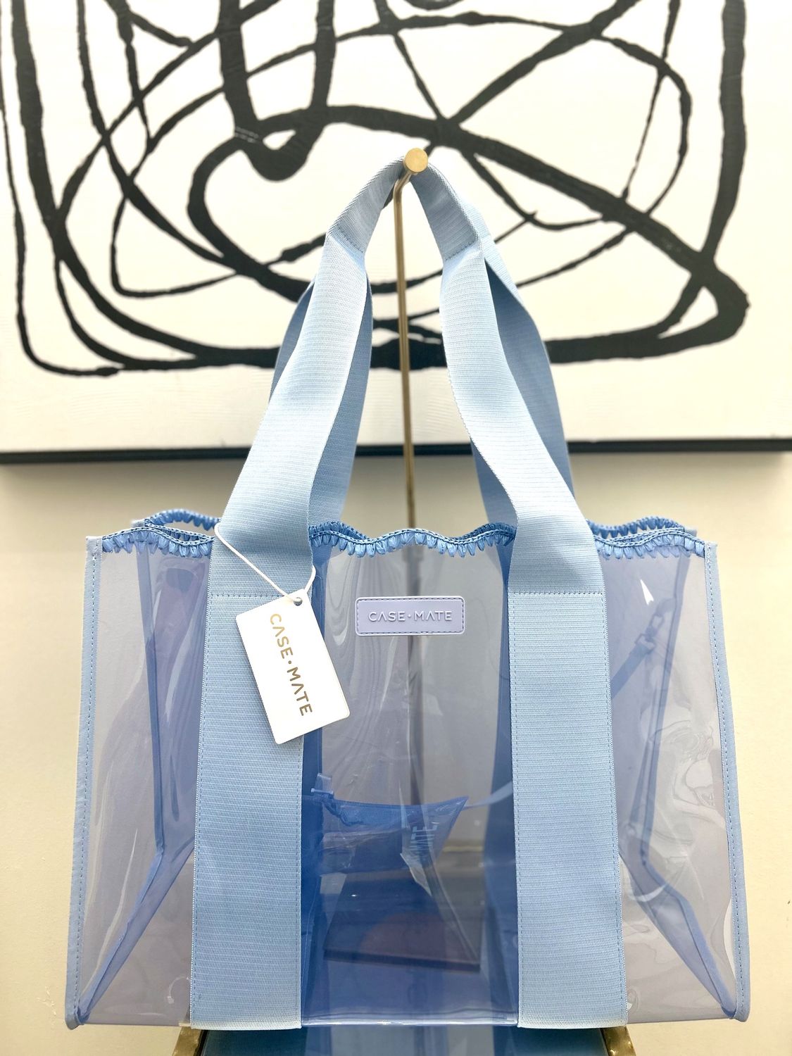 Carolina Blue Crochet Wave Jelly Tote