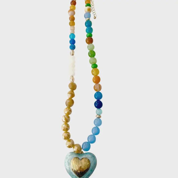 Peri Beaded Heart Necklace