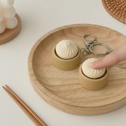 Dumpling Clicker Keyring