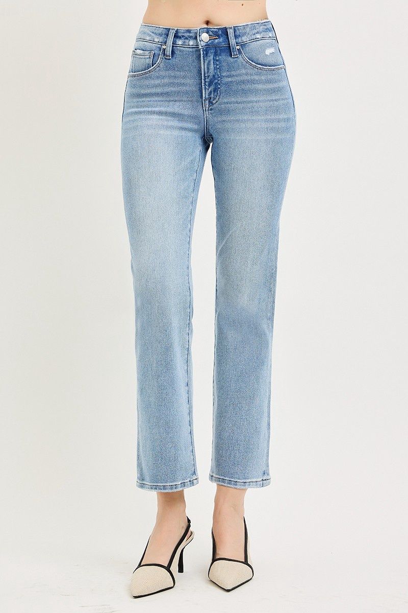 Light Mid Rise Straight Jeans