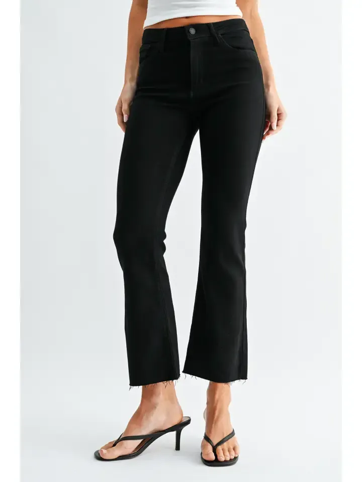 Black Tonal Crop Flare
