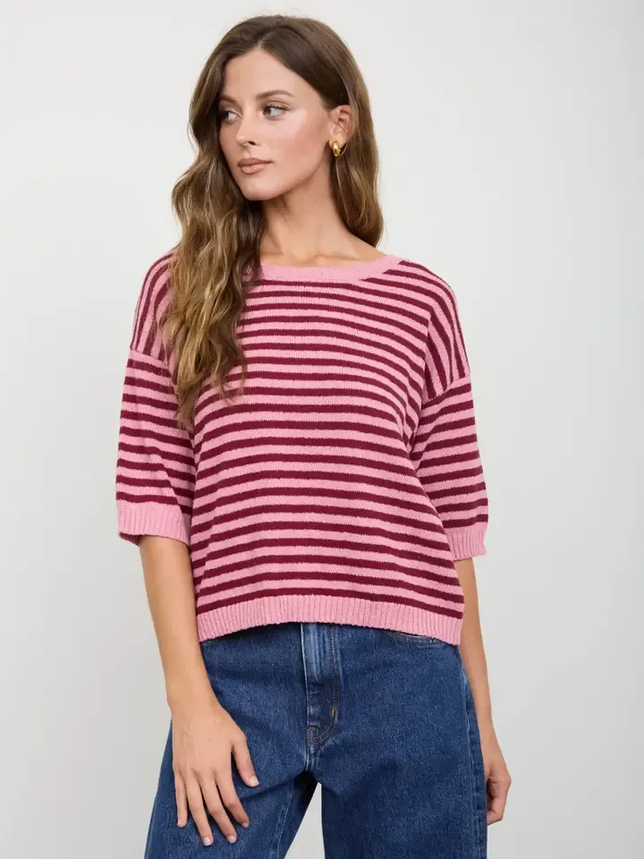 Gemma Striped Sweater With Button Detail