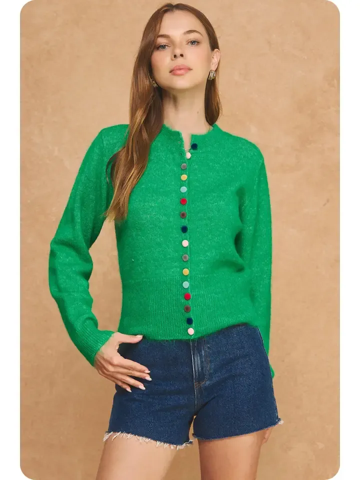 Kellie Cardigan In Emerald