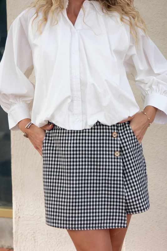 Karlie Black Gingham Wrap Skort