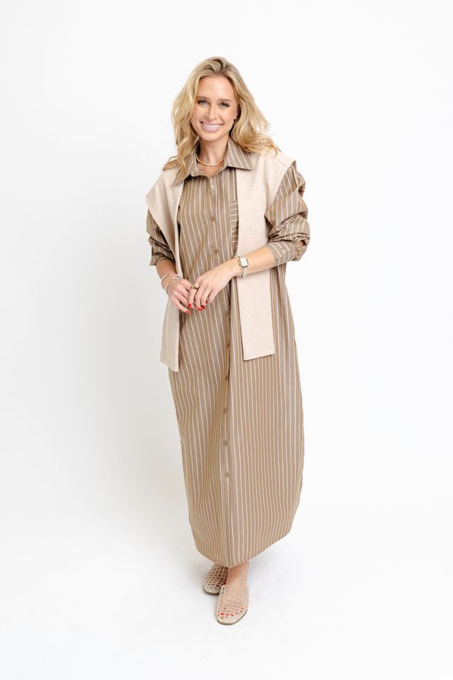 Karlie Striped Dress w/ Sweater