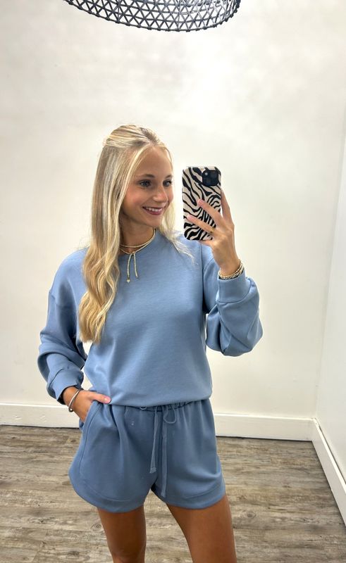 Carson Dusty Blue Short Set