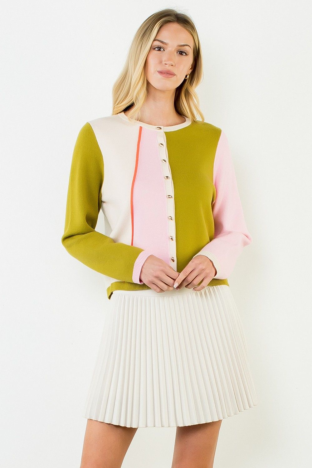 Amanda Color Block Cardigan
