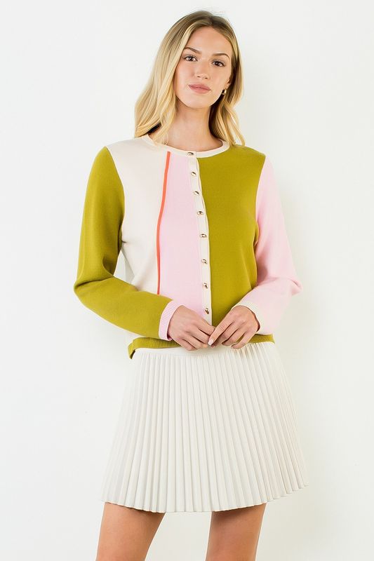 Amanda Color Block Cardigan