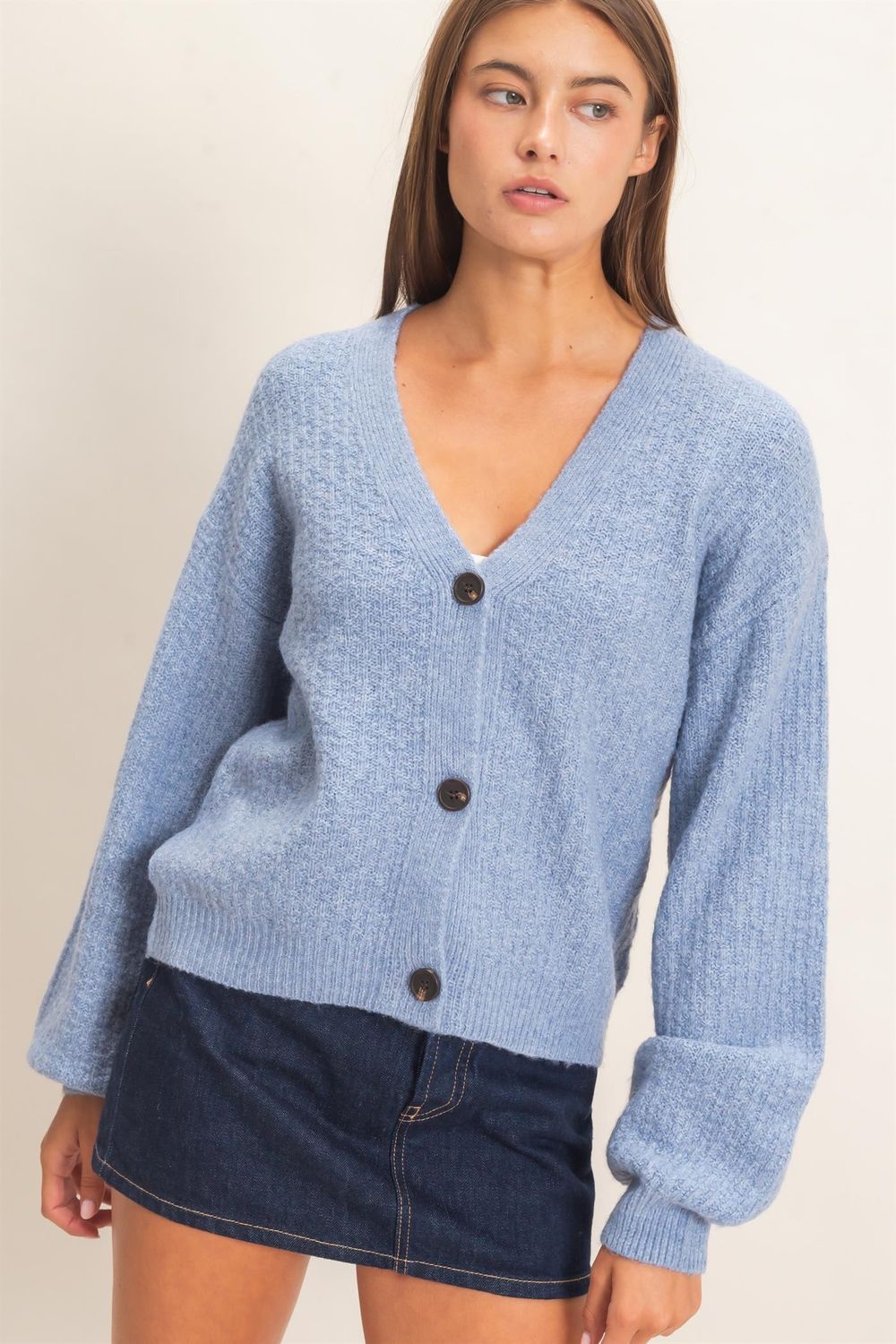 Kizzy Dusty Blue Sweater Cardigan