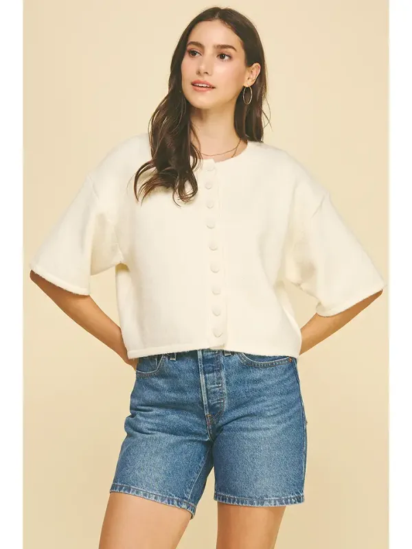 Mills Short Sleeve Crop Sweater
