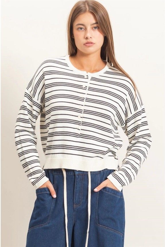 Dizzy Stripe Pullover Sweater Top