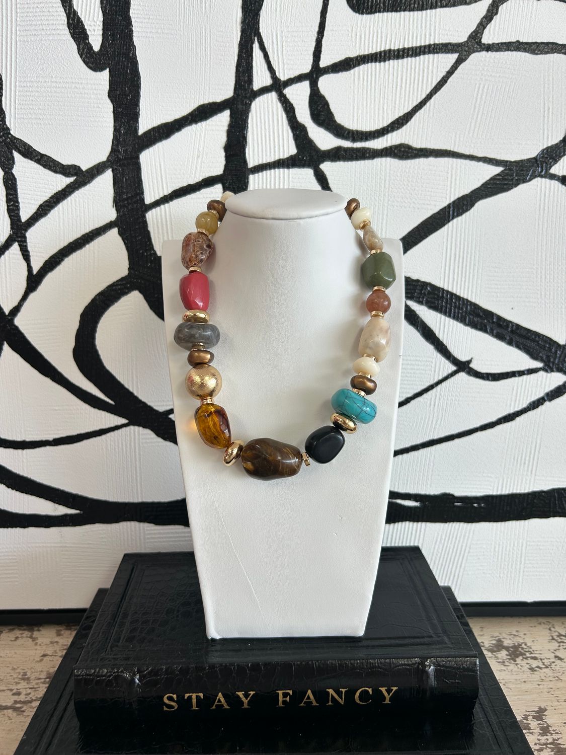 Marble Stone Multi Shaped Necklace