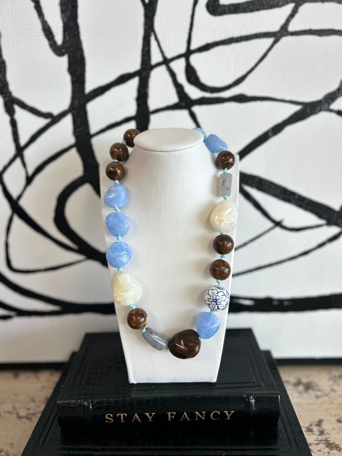 Blue/Brown Statement Necklace