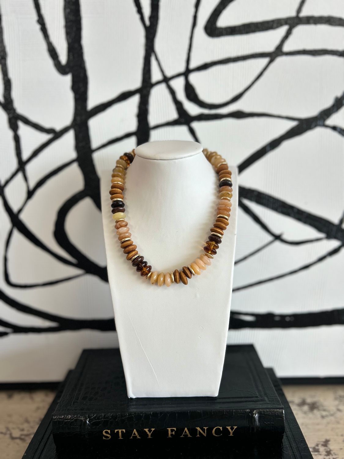 Brown Multi Mixed Bead Necklace