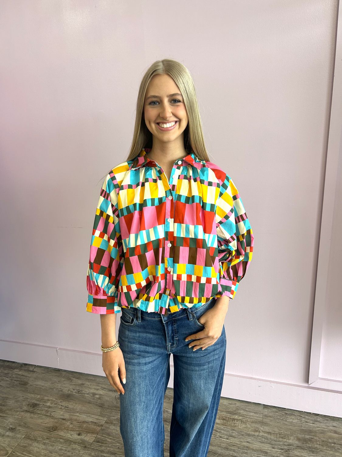 Karlie Multi Color Bubble Top