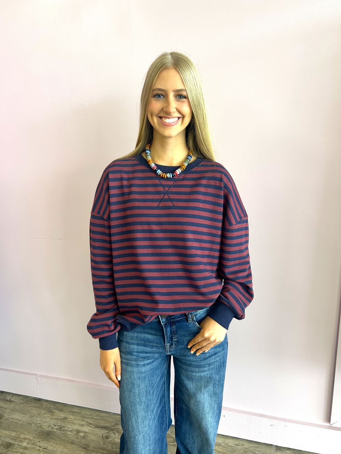 Harley Striped Navy Top