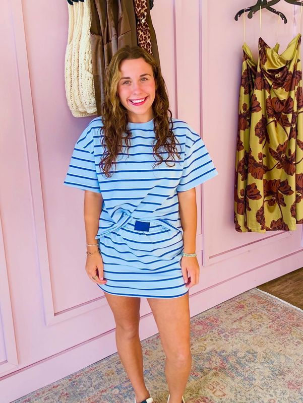 Addie Blue Striped Set