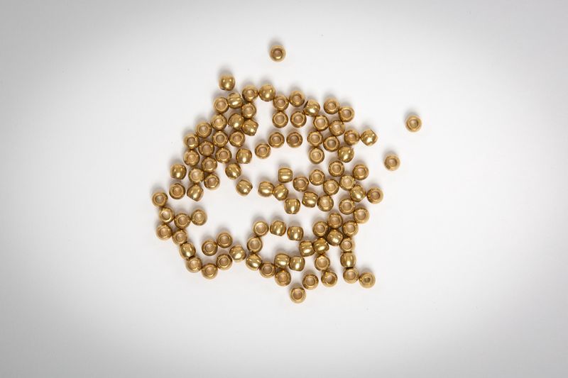 SOLID BRASS BEADS 100 COUNT