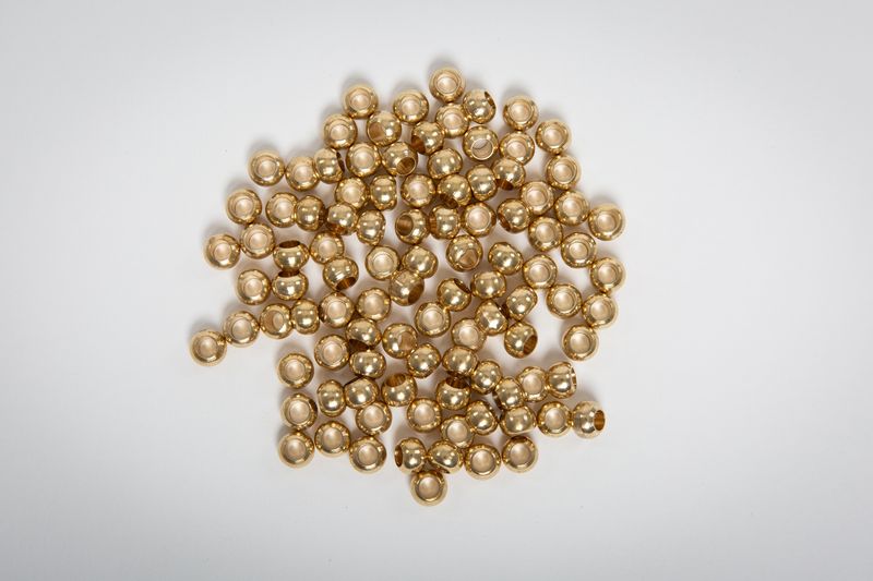 SOLID BRASS BEADS 100 COUNT