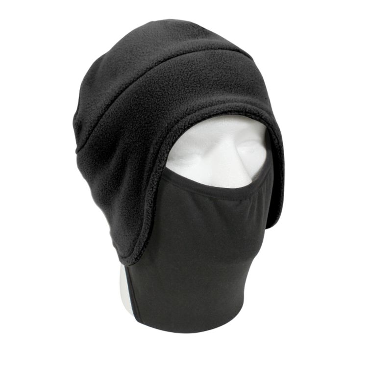 CONVERTIBLE FLEECE CAP WITH POLY FACEMASK