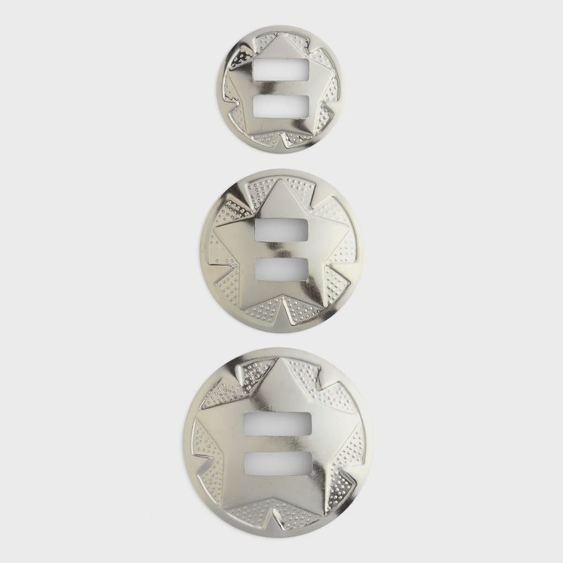 SLOTTED ROUND CONCHO WITH STAR PACK OF 10
