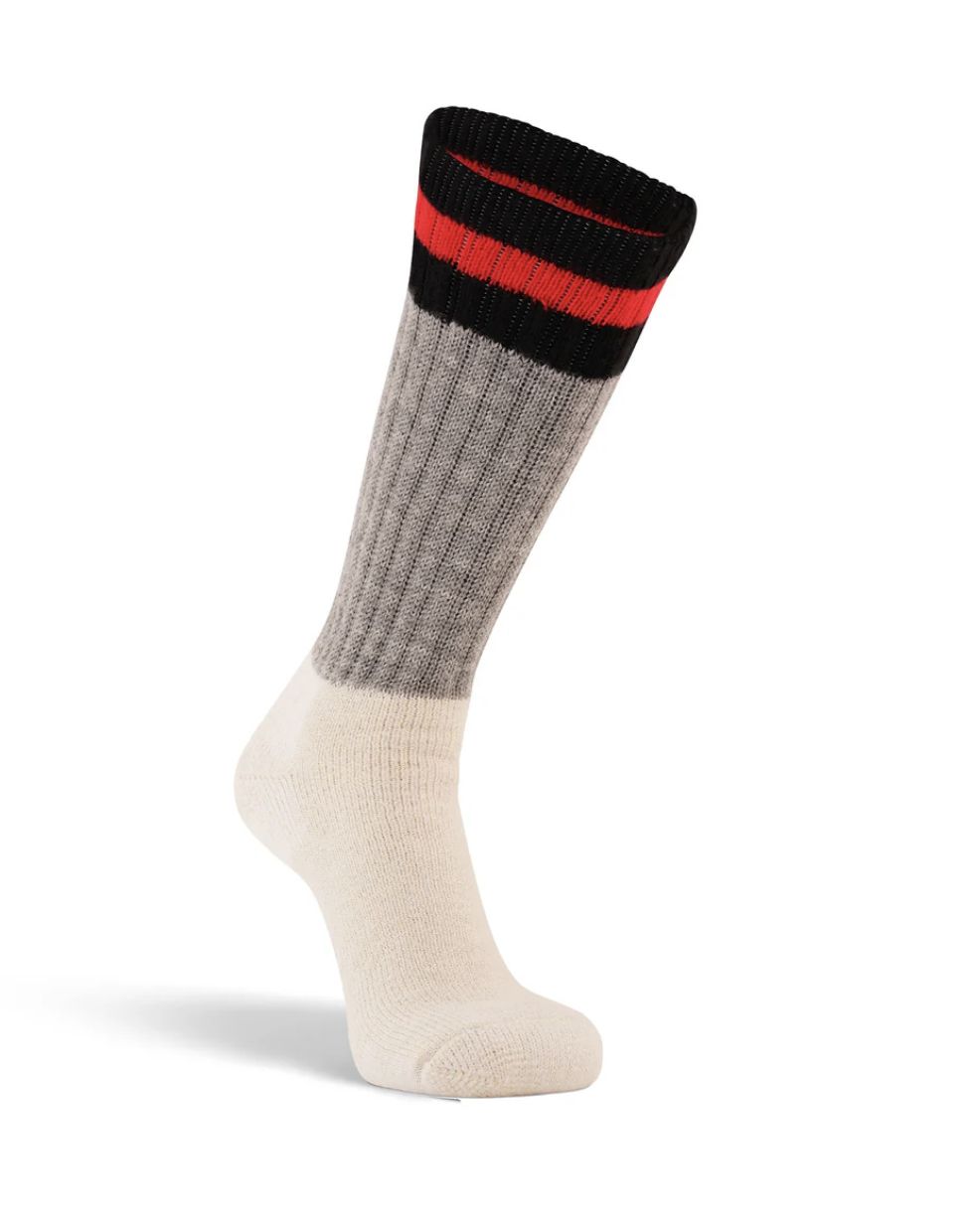 MEN'S OUTDOOESOX EXTRA-HEAVYWEIGHT MID-CALF BOOT AND FIELD SOCK MEN'S OUTDOOESOX EXTRA-HEAVYWEIGHT MID-CALF BOOT AND FIELD SOCK, COLOR: GREY / BLACK, Size: MEDIUM