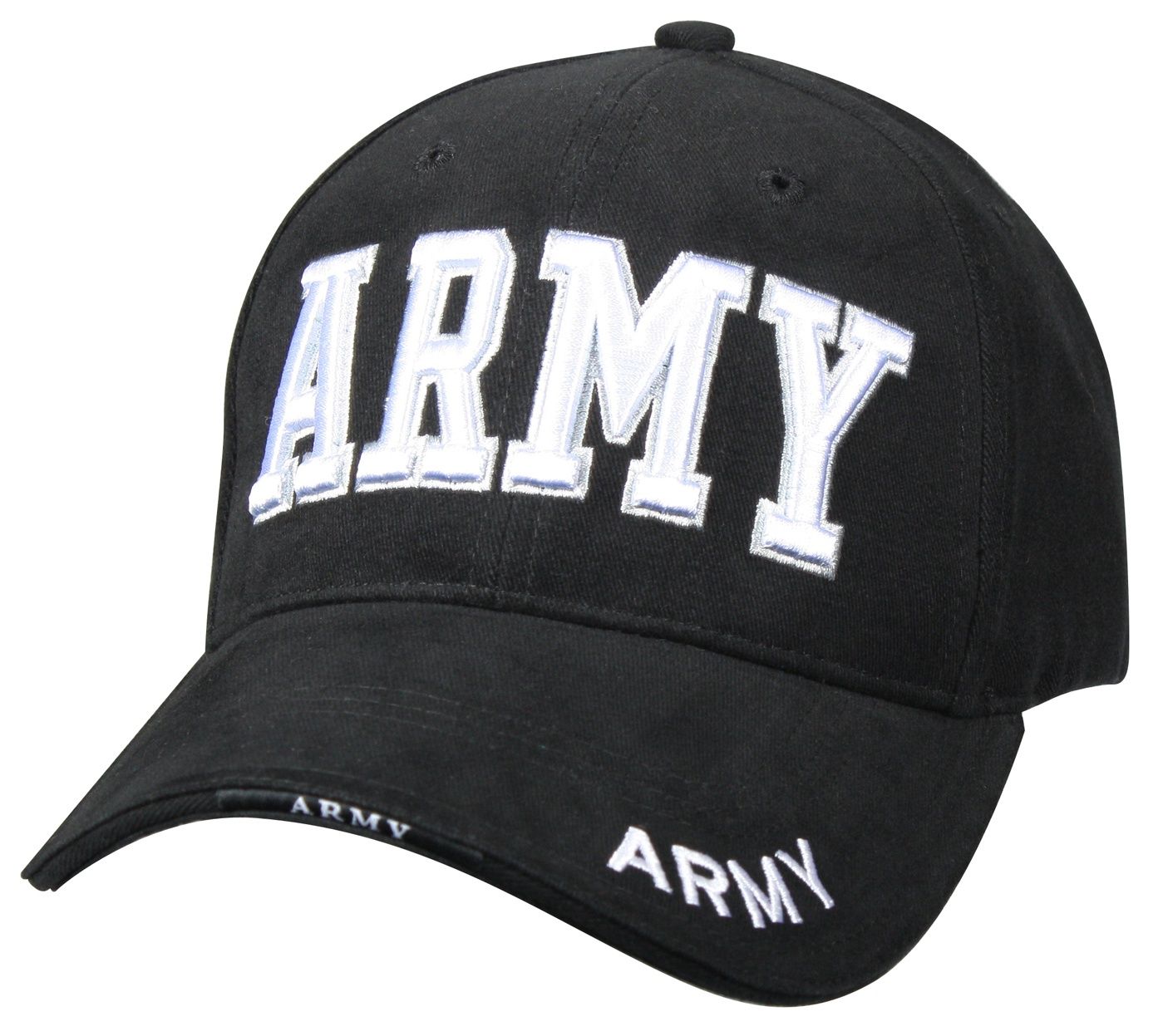 DELUXE ARMY EMBROIDERED LOW PROFILE INSIGNIA CAP, COLOR: BLACK