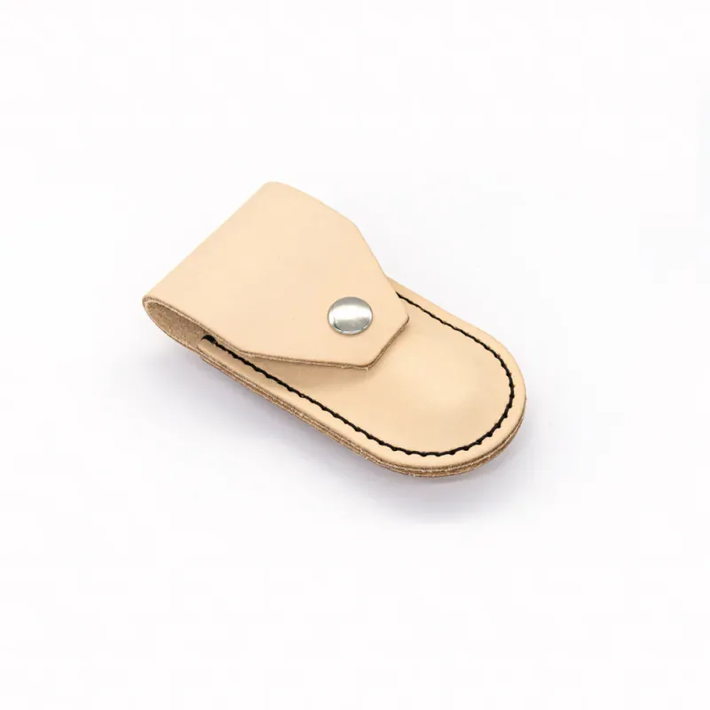 SMALL LEATHER FOLDING KNIFE POUCH KIT WITH KNIFE